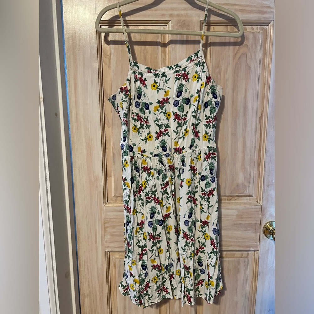 Multicolor Floral White Dress size L